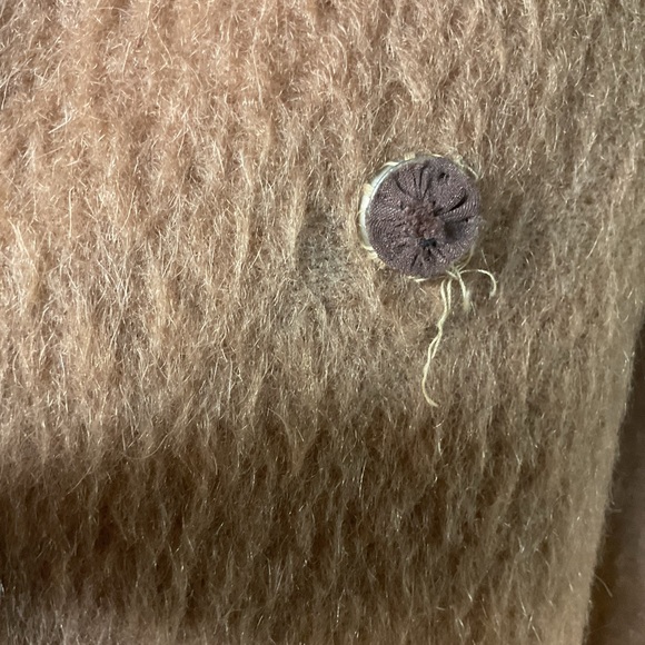 Vintage LILLI ANNE MadMen 1950 Wool Cashmere Camel MINK Coat M-L Swing Coat - Picture 11 of 11